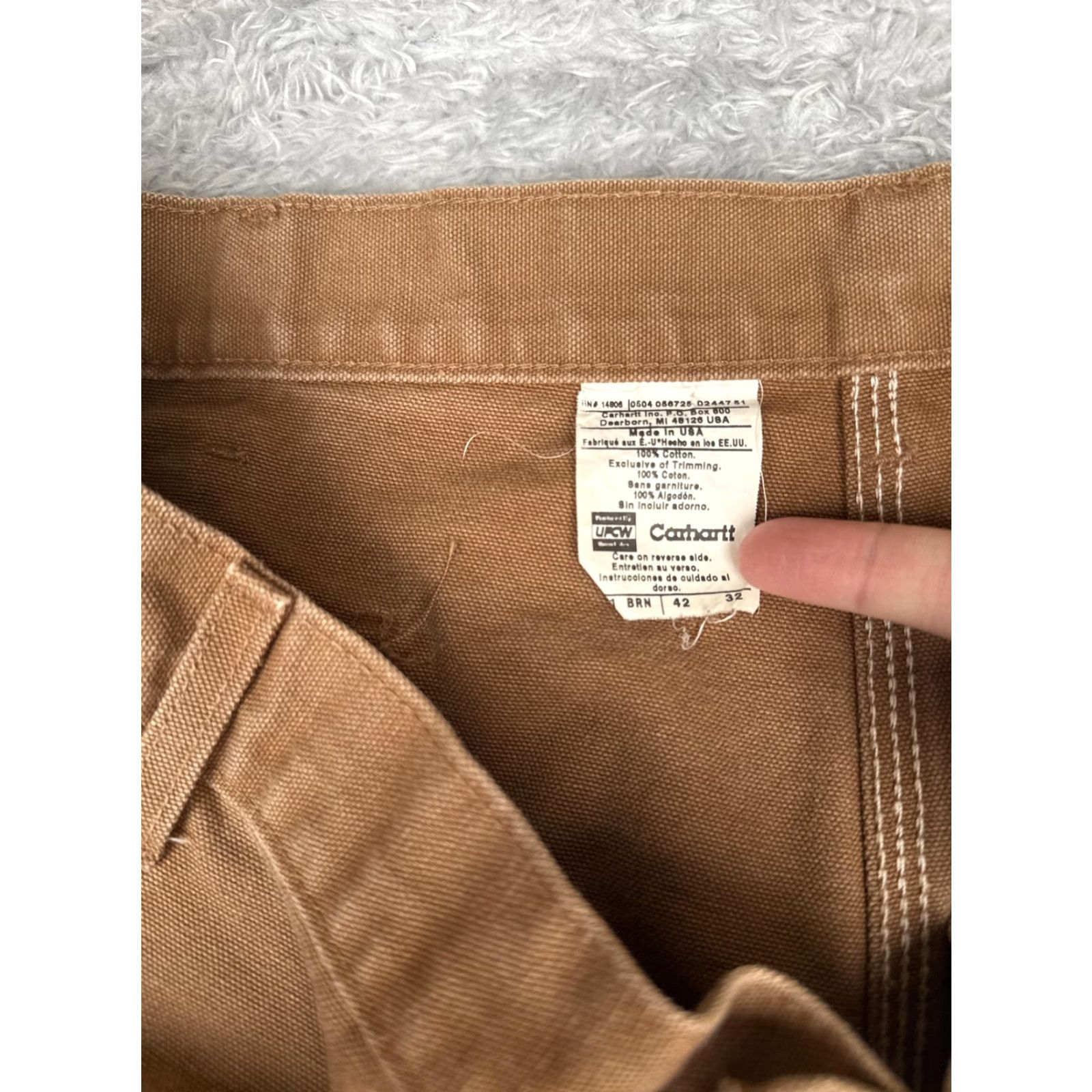 Carhartt Carhartt Pants Mens 42x32 Brown Canvas Carpenter Relaxed Fit Workwear Utility Size US 42 / EU 58 - 6 Thumbnail