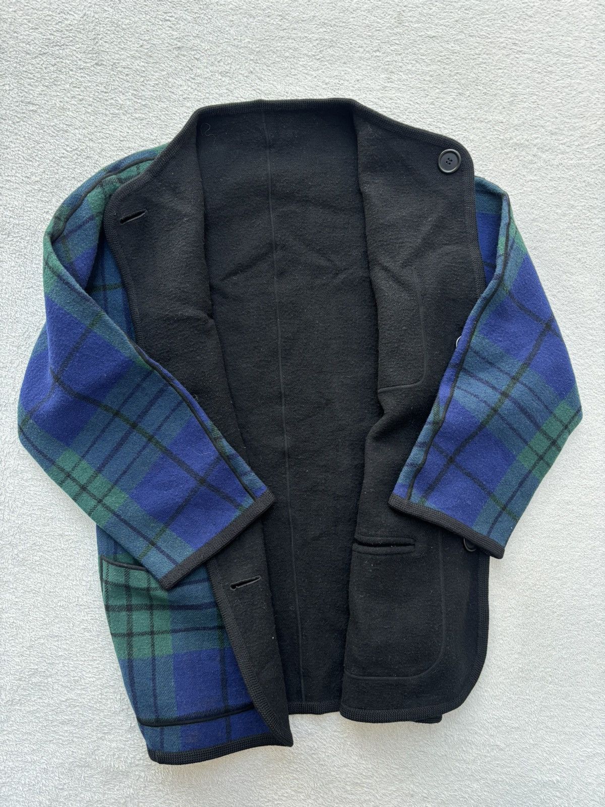 Jean Paul Gaultier 90s Jean Paul Black Watch Tarta Reversible Coat Size US M / EU 48-50 / 2 - 4 Thumbnail