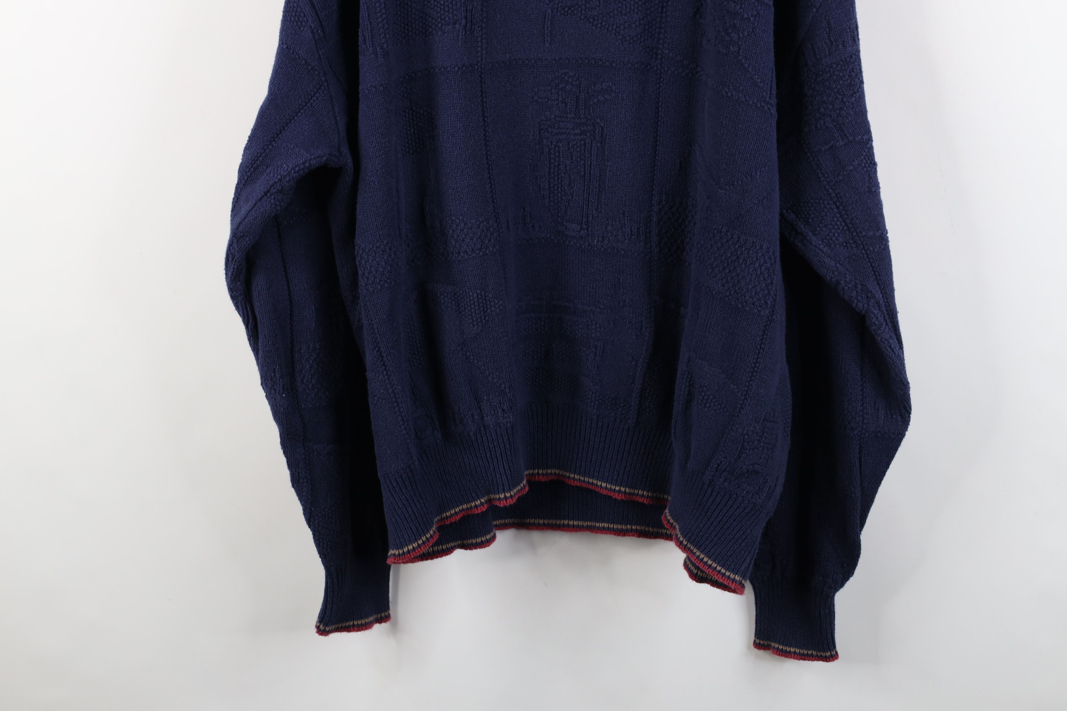Vintage Vintage 90s Streetwear Over Print Cotton Knit Sweater USA Size US XXL / EU 58 / 5 - 13 Thumbnail