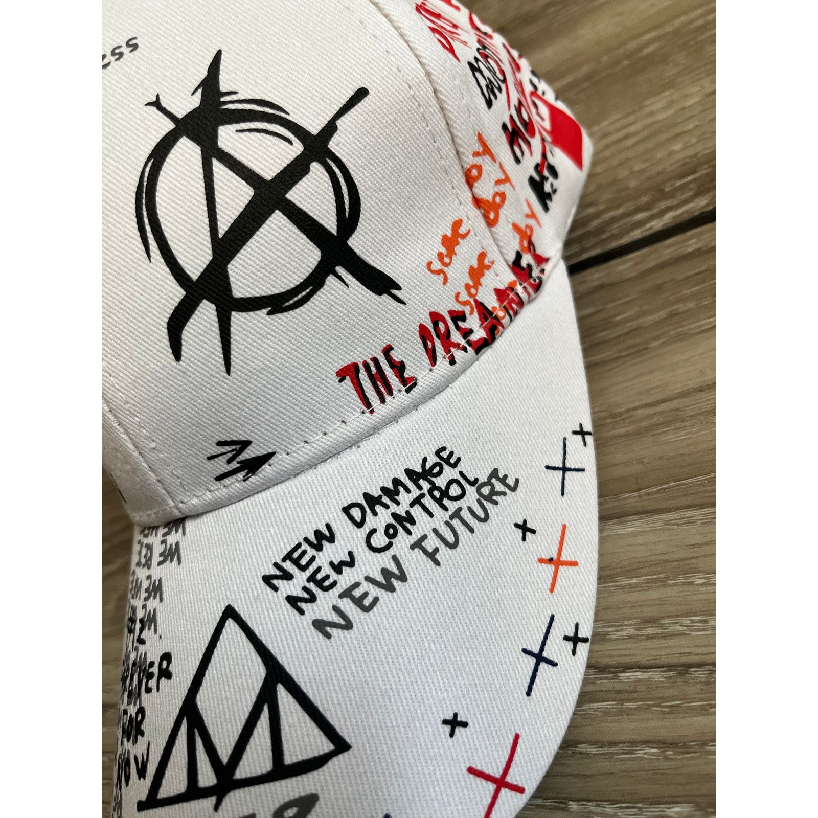 Punk and Yo Men white PUNK writing Graffiti Size ONE SIZE - 6 Thumbnail