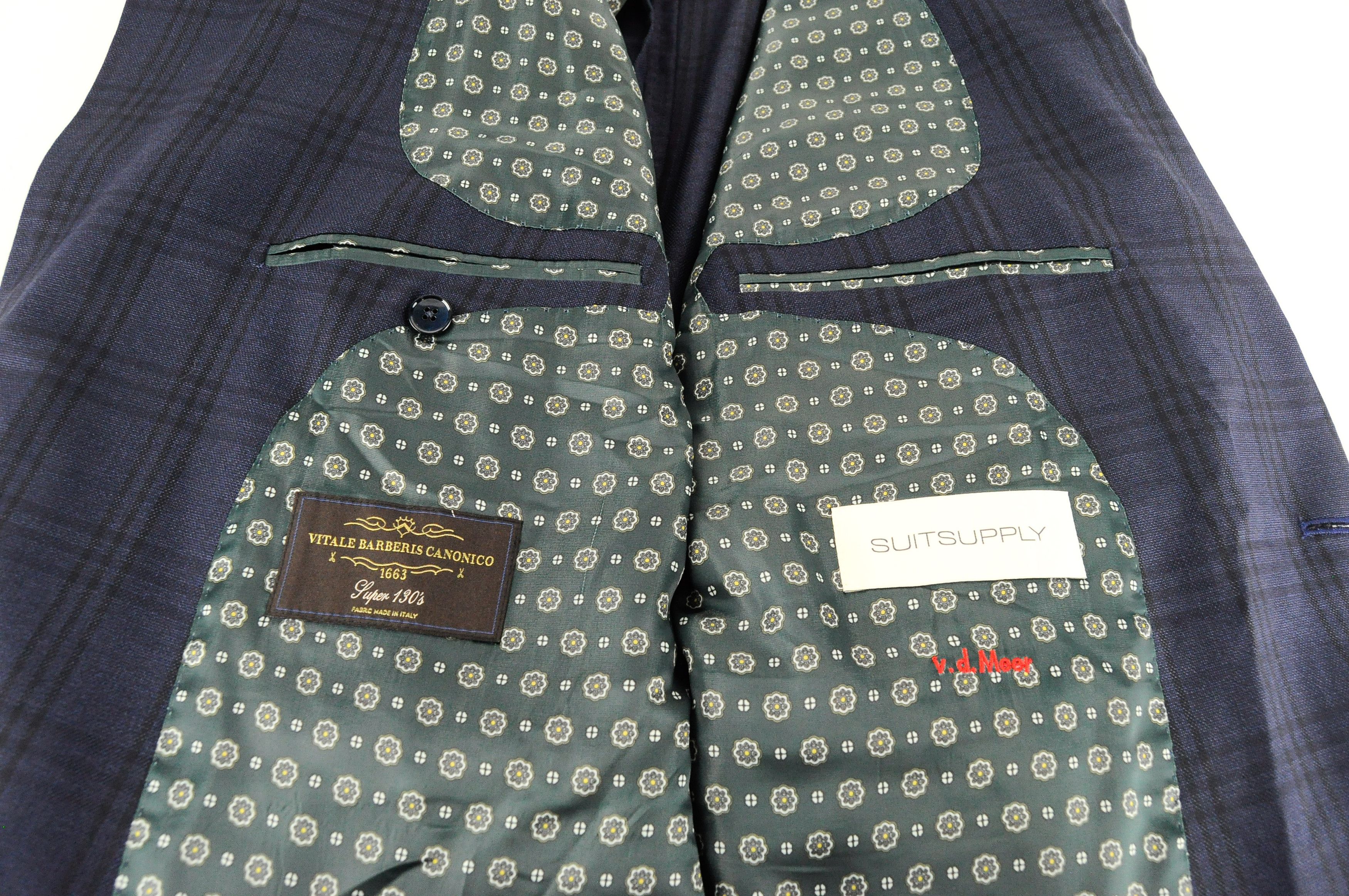 Suitsupply LA SPALLA UK56S Blue Wool Checked Blazer 55242 Size 54R - 5 Thumbnail