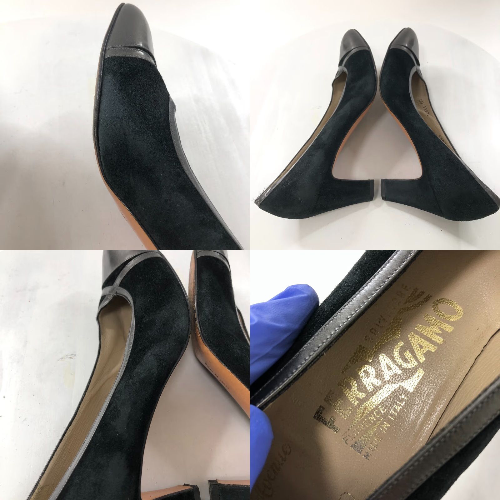 Salvatore Ferragamo Salvatore Ferragamo 8.5 Narrow Closed Toe Kitten Heel Suede Black Pump Womens XS? Size US 9 / IT 39 - 8 Thumbnail