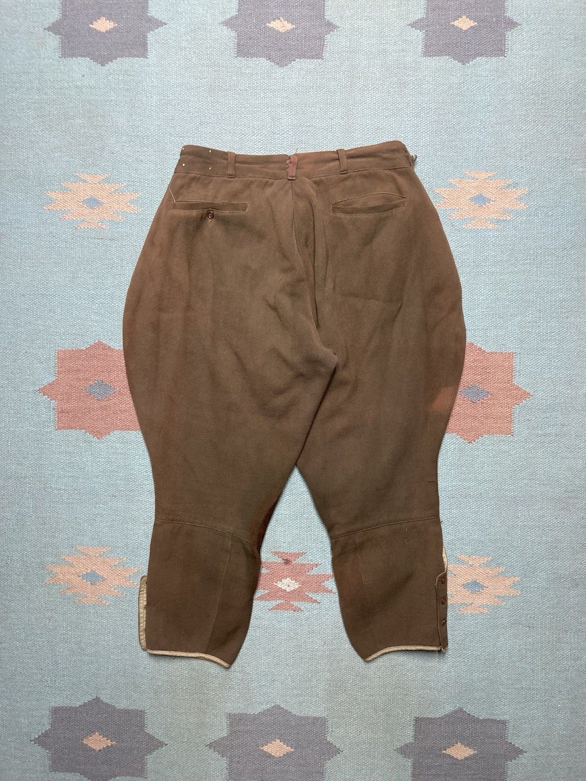 Vintage 1940s whipcord riding pants jodhpurs equestrian mule ear Size US 27 - 7 Thumbnail