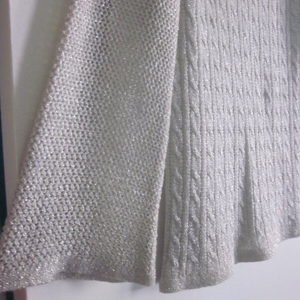 Saks Fifth Avenue Vintage Sweater Banff Silver Knit Sparkle Fits XS Size XS / US 0-2 / IT 36-38 - 3 Thumbnail