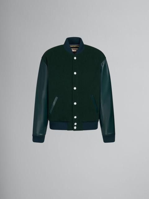 Marni oc11z1024 Soft Wool Felt Bomber in Spherical Green Size US S / EU 44-46 / 1 - 1 Thumbnail