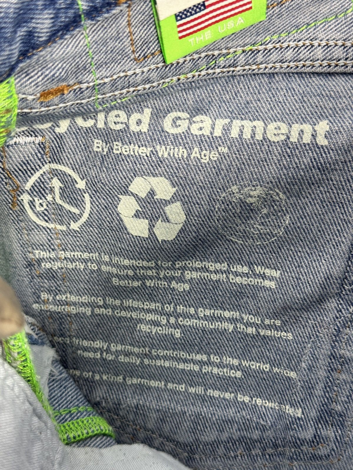 Better With Age GENTLEMENT’S PATCH WORK TRIPLE WIDE LONG DENIM SHORTS Size US 28 / EU 44 - 5 Thumbnail