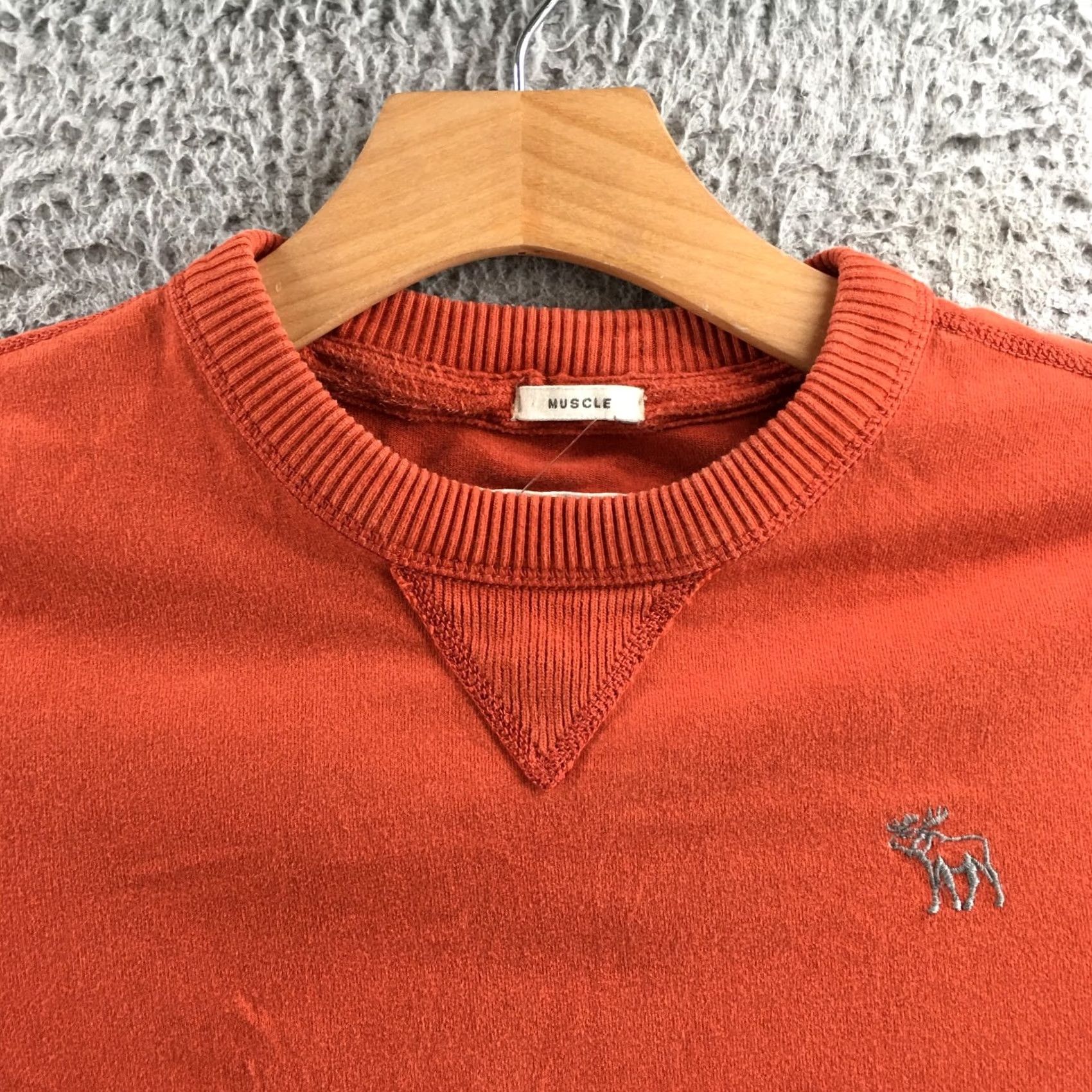 Abercrombie & Fitch Abercrombie & Fitch Muscle Sweatshirt Mens L Orange Cotton Long Sleeve Crew Neck Size US L / EU 52-54 / 3 - 3 Thumbnail