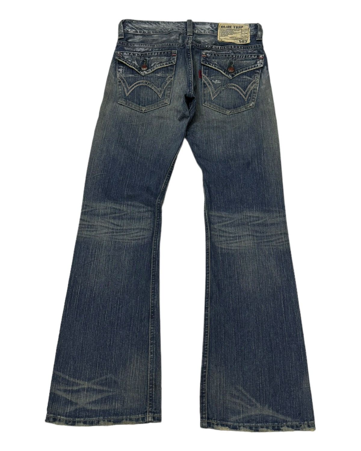14th Addiction FLARED🔥VINTAGE EDWIN 503 FLARE DISTRESSED DENIM JEANS Size US 32 / EU 48 - 6 Thumbnail