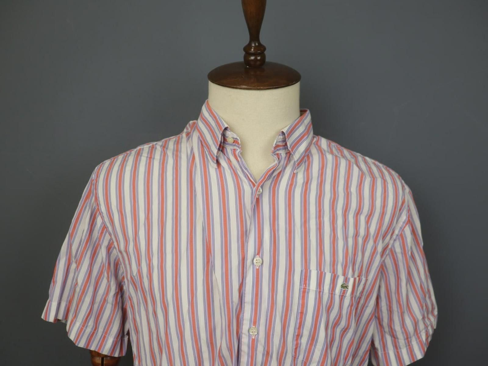 Lacoste Lacoste Multi Striped Collared Chest Button-Up Shirt Size 46 Size US M / EU 48-50 / 2 - 11 Thumbnail