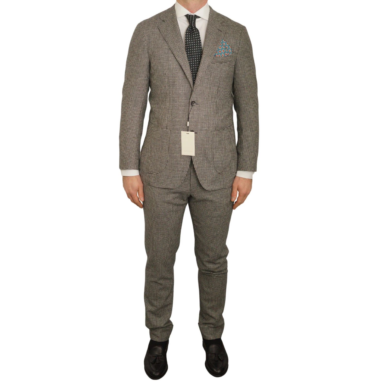 Suitsupply Men Suitsupply Suit Havana Grey Checked Wool & Cashmere US40 Size 40R - 1 Thumbnail