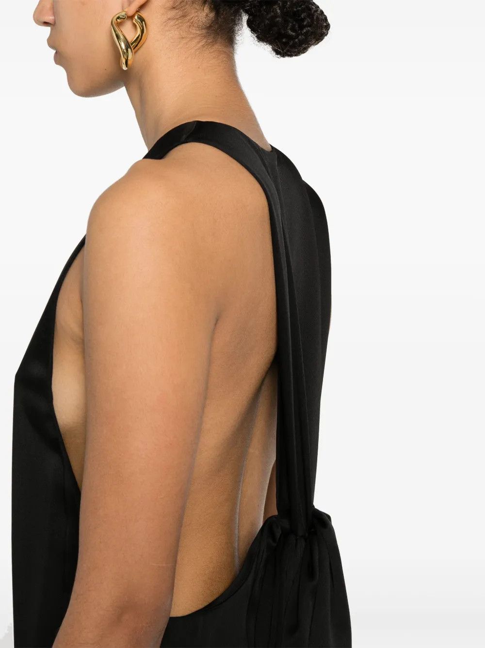 Saint Laurent Paris o1y0126 Maxi Dress in Black Size S / US 4 / IT 40 - 4 Thumbnail