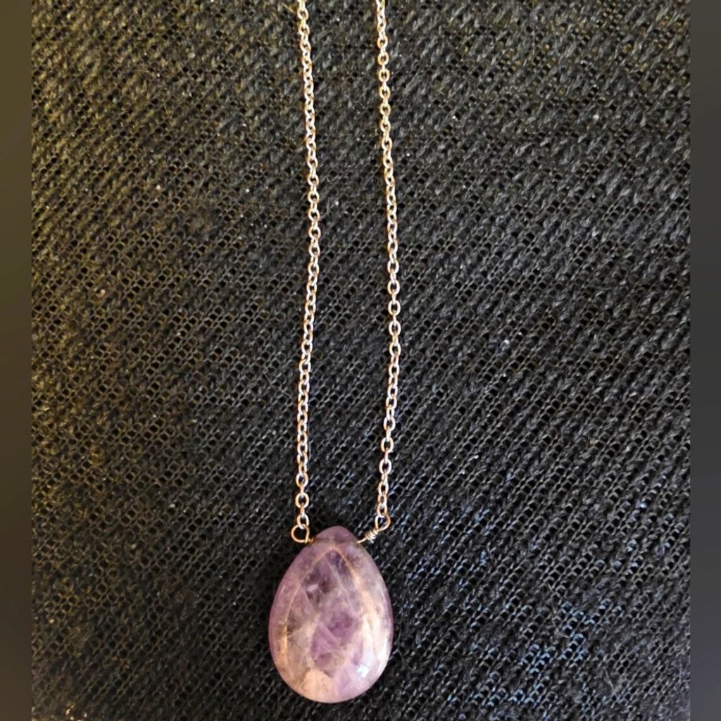 Other Elegant Purple Teardrop Pendant Necklace Size ONE SIZE - 1 Thumbnail