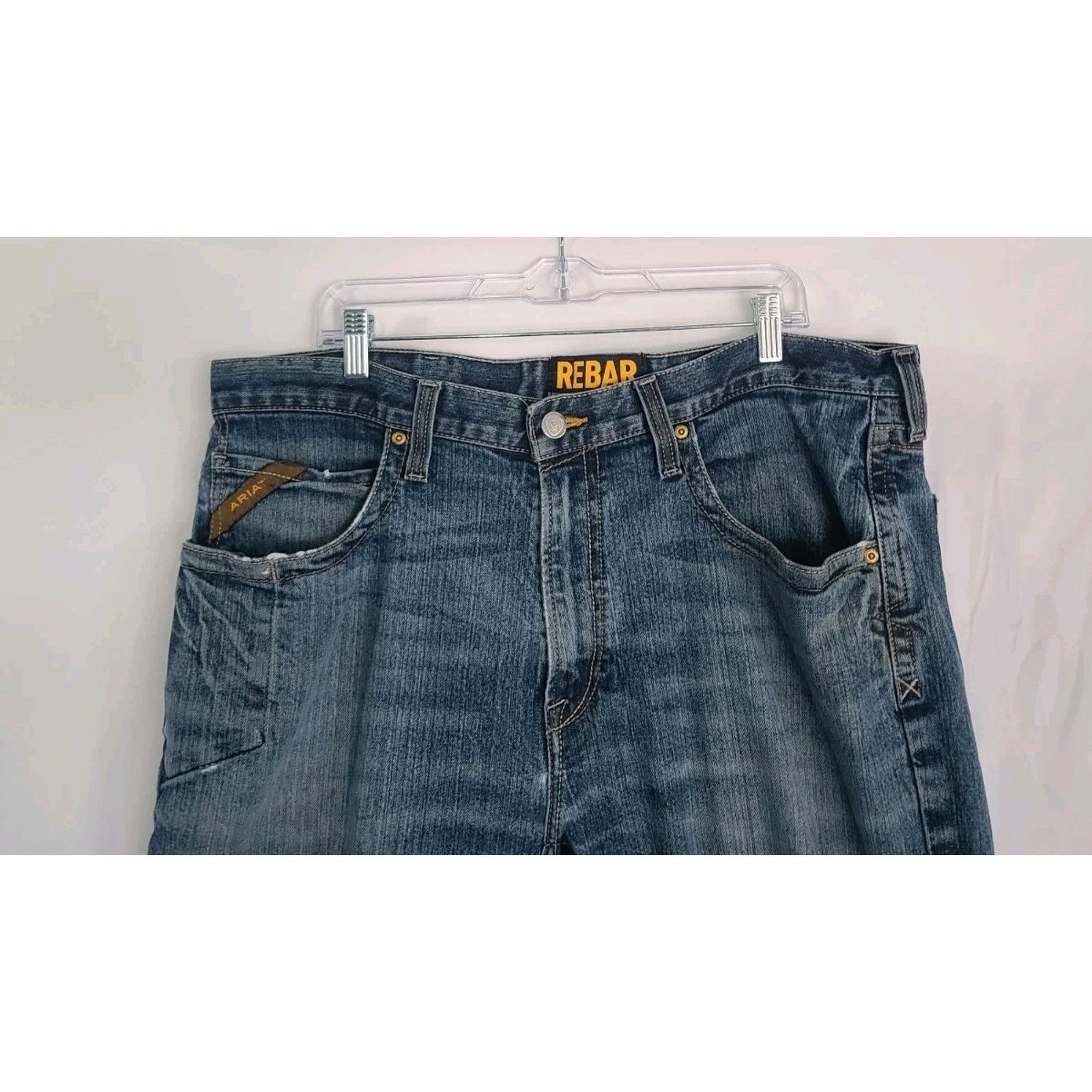 Ariat Ariat Men's Rebar Low Rise Boot M4 Distressed Denim Jeans 38 Size US 28 / EU 44 - 2 Thumbnail