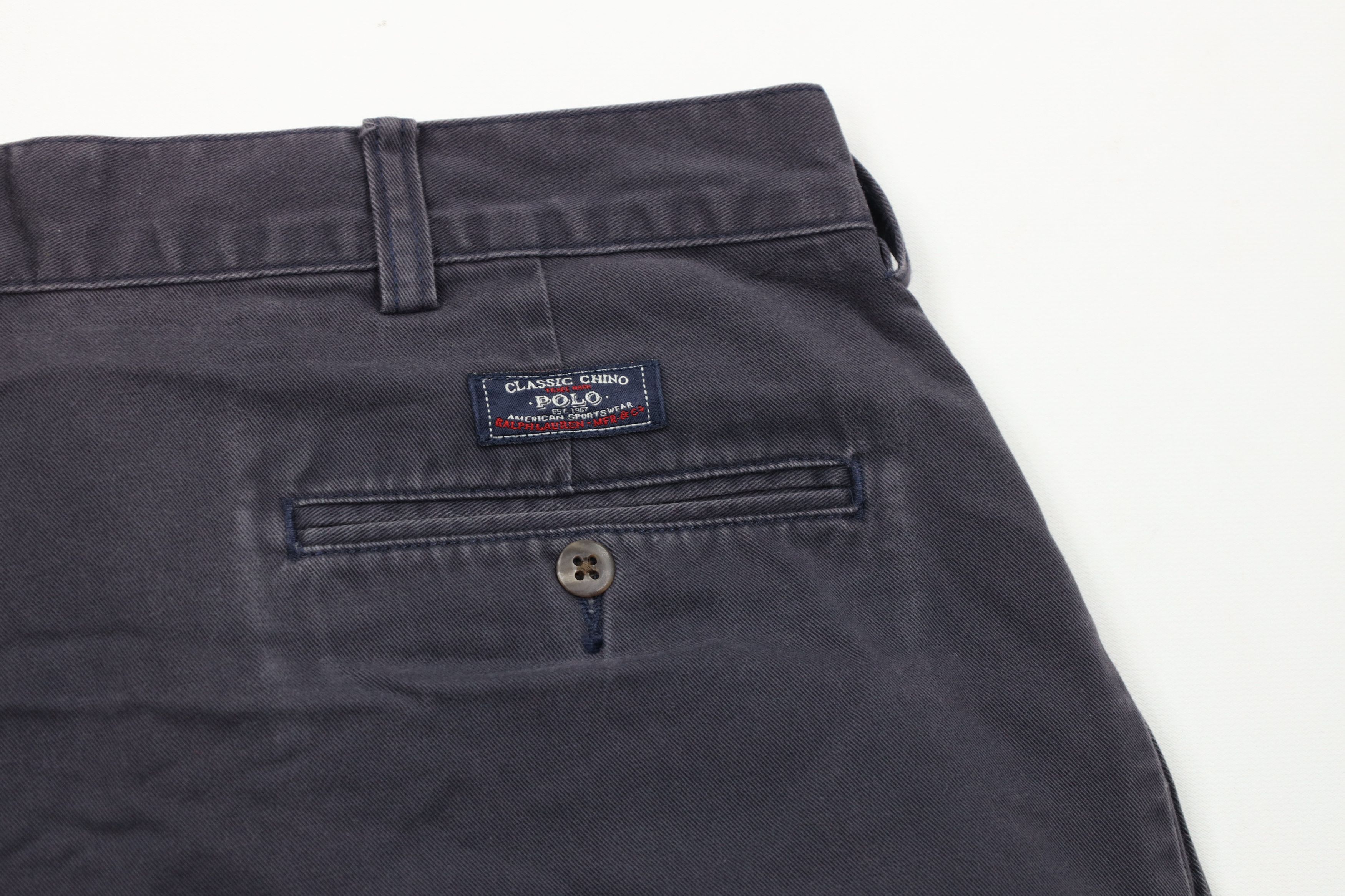 Ralph Lauren Vintage 90s Ralph Lauren Golf Chino Shorts Navy Blue Cotton Size US 36 / EU 52 - 11 Thumbnail