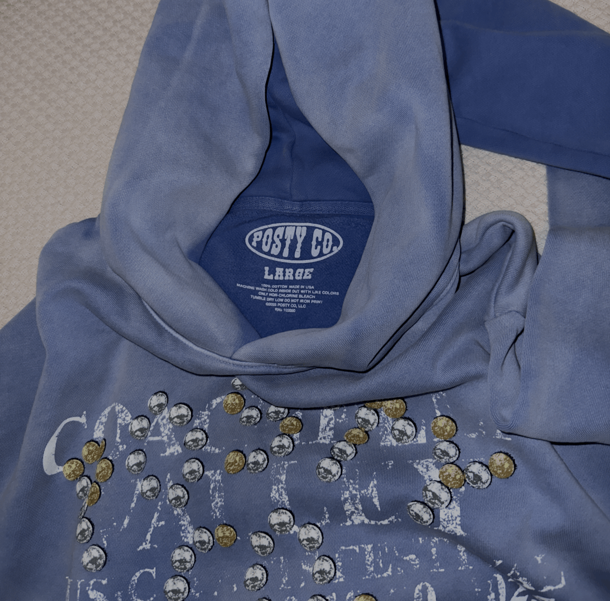 Rap Tees Post Malone Coachella Hoodie Blue 2025 Size US L / EU 52-54 / 3 - 3 Thumbnail