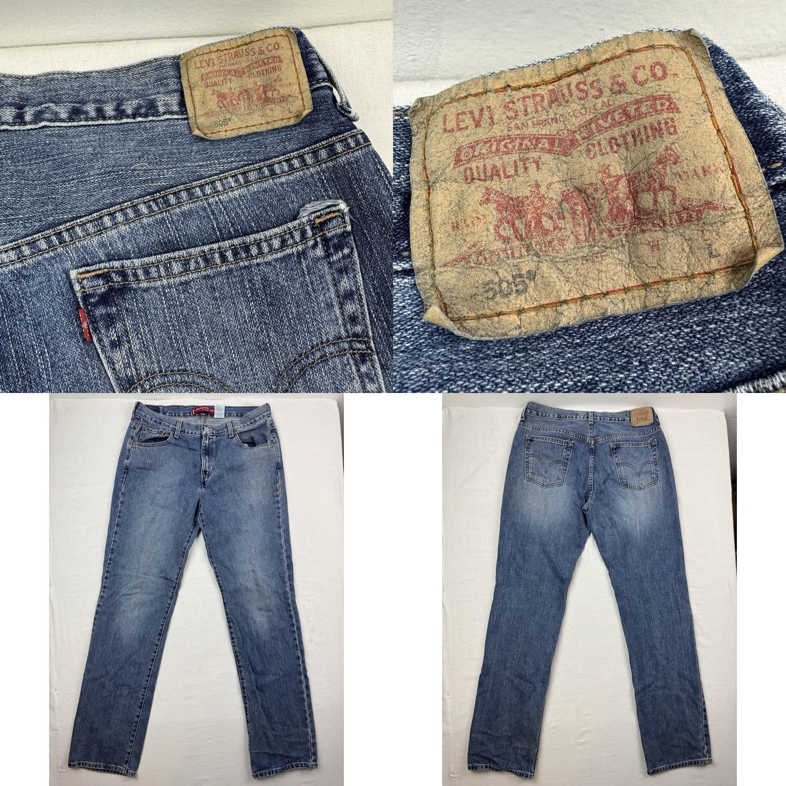 Levi's VINTAGE Levi's 505 Nouveau Straight Jeans Womens 12L 100% Cotton Hipster Y2K Blue Jeans 33.5in Womens Size 34" / US 12 / IT 48 - 11 Thumbnail
