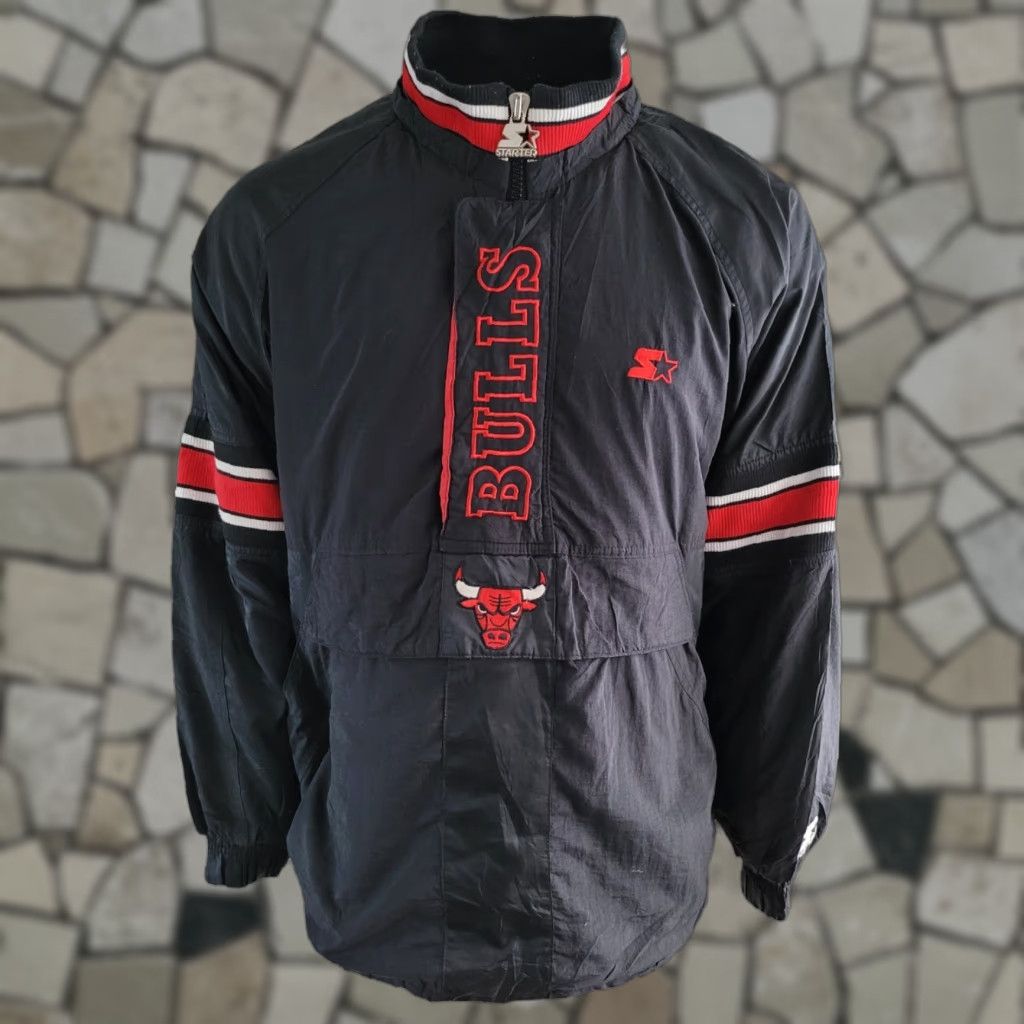 Starter VINTAGE Starter Chicago Bulls Pro Sports 90s Puffer Bomber Jacket, Black Red Size L Size US L / EU 52-54 / 3 - 1 Thumbnail