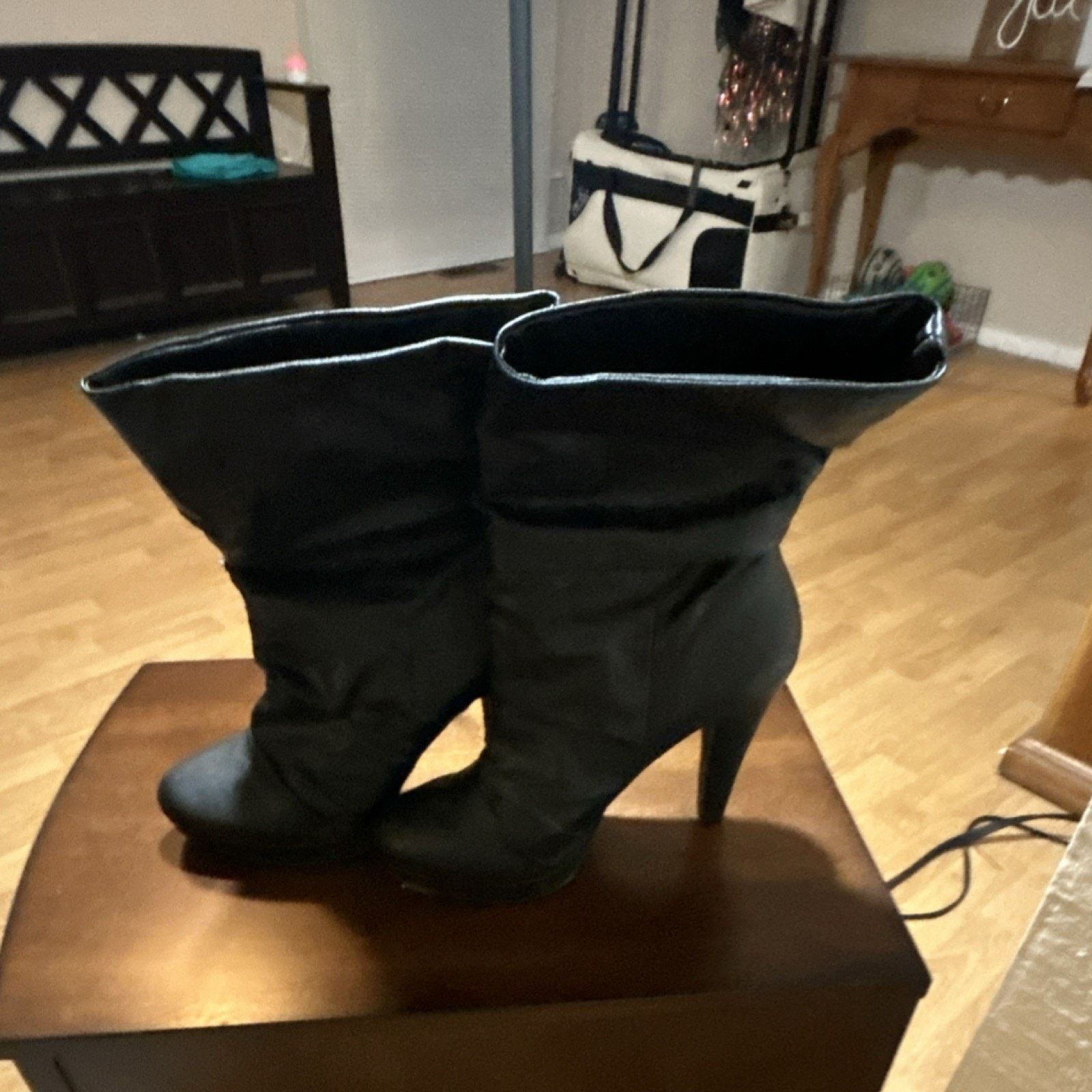 Jessica Simpson Black Mid-Calf Bootie Women Stiletto Pointed boots Size US 9 / IT 39 - 2 Thumbnail