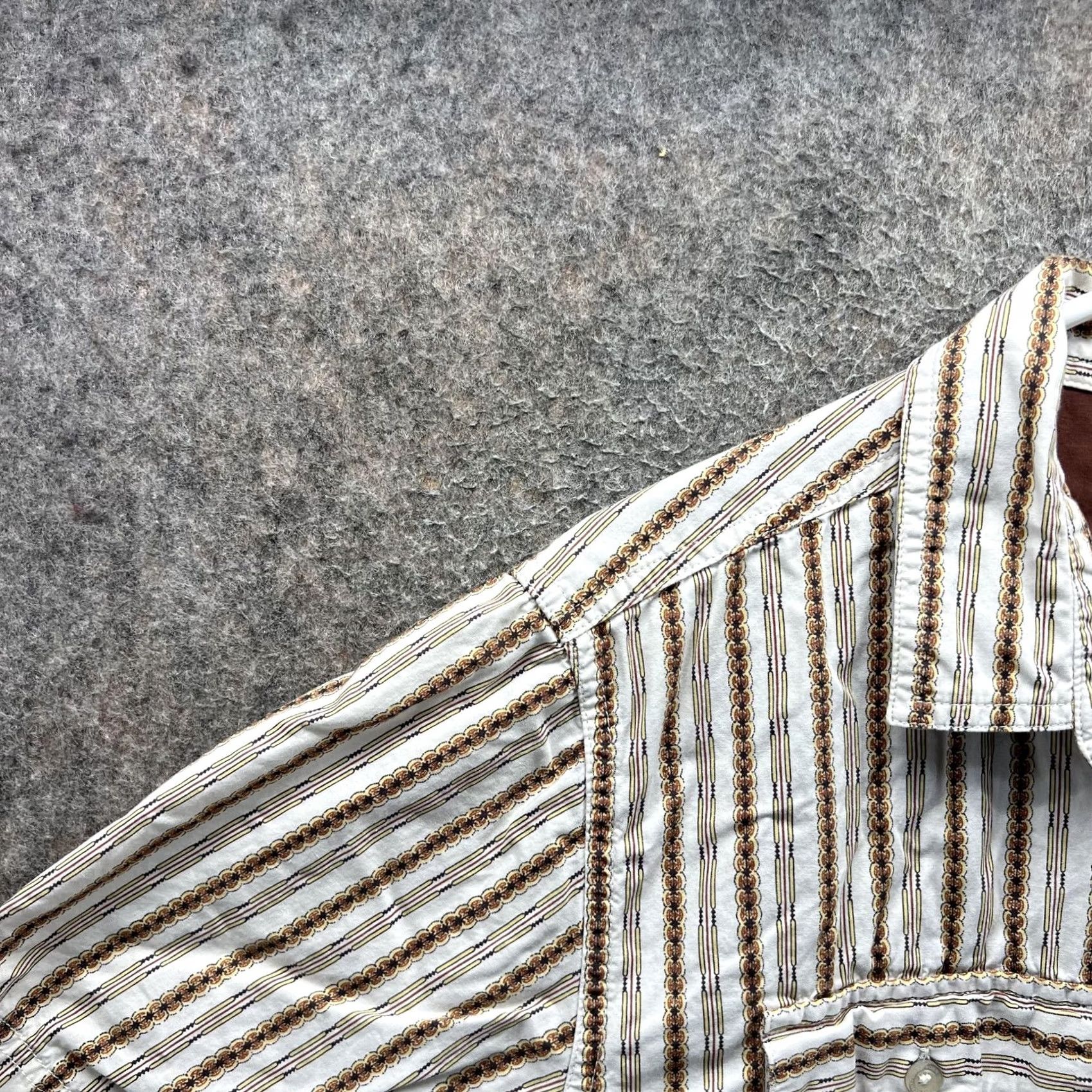 Prana prAna Shirt Mens Medium Brown Stripe Short Sleeve Button Front Casual Woven Size US M / EU 48-50 / 2 - 7 Thumbnail