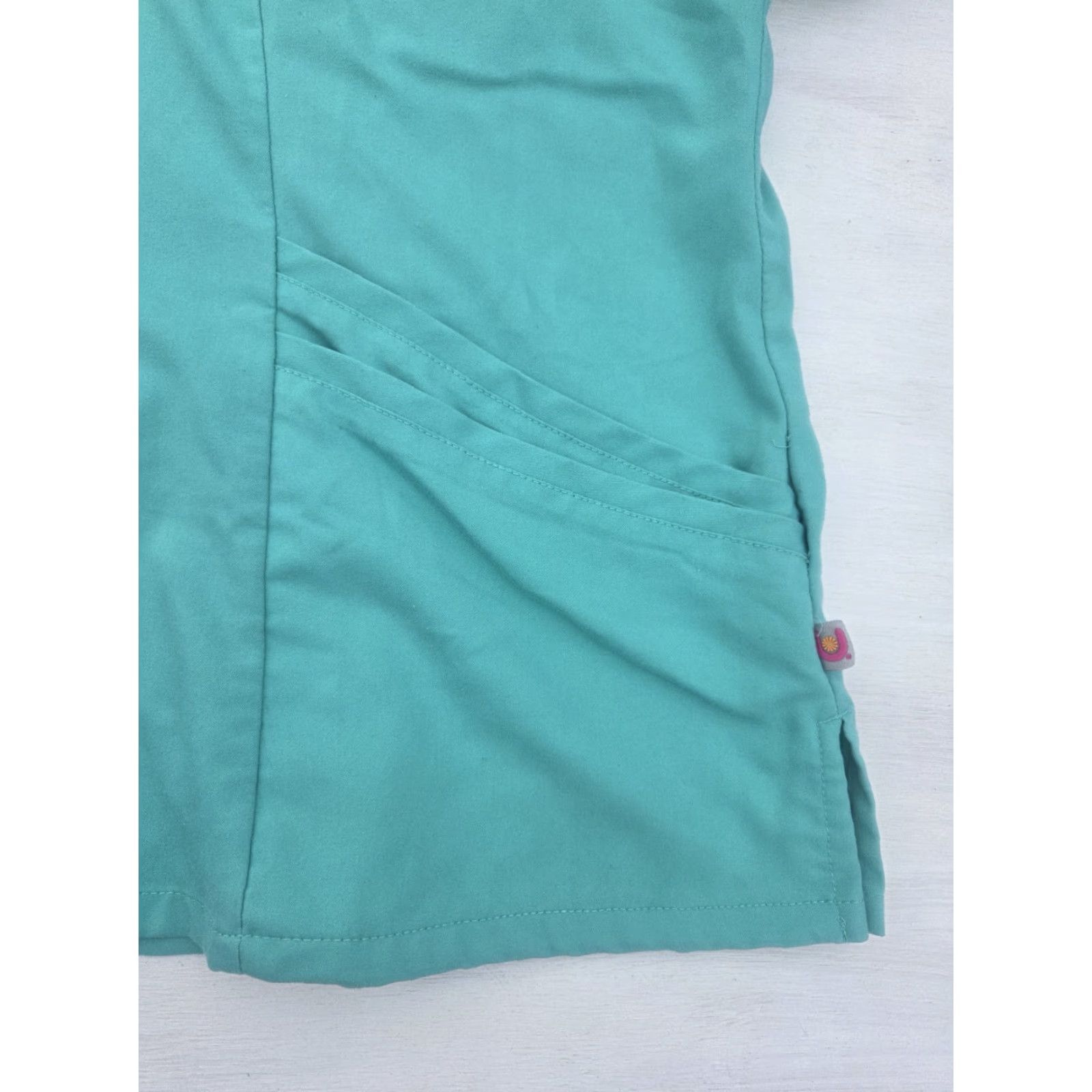 Vintage Urbane Ultimate Blue Scrub Top XL Women Medical Nurse Dental Vet Work Solid Pattern Size US XL / EU 56 / 4 - 2 Thumbnail