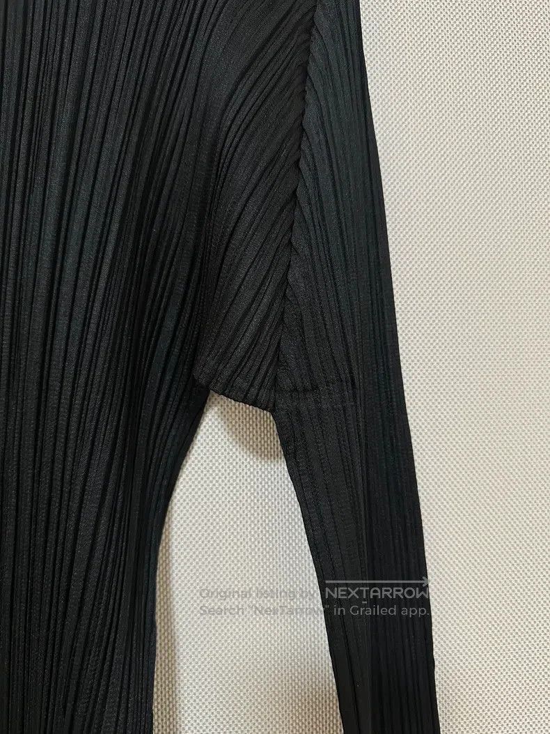 Issey Miyake Issey Miyake Black Long-Sleeve Top Size L / US 10 / IT 46 - 4 Thumbnail