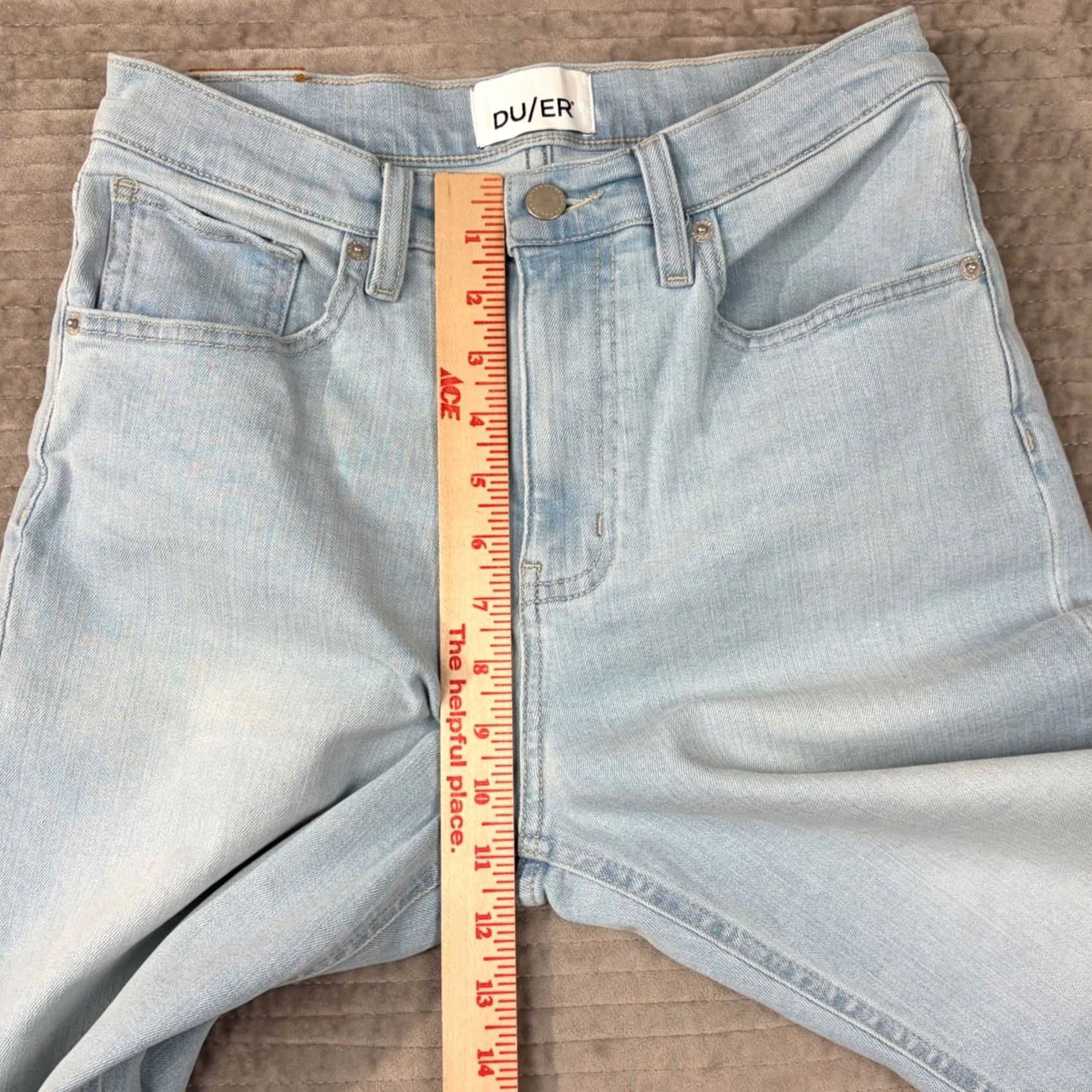 Vintage DU/ER Jeans Wide-Leg High Rise 27x28 Light Wash Blue 27 27in 5-Pocket Denim Regular Womens Size 27" / US 4 / IT 40 - 6 Thumbnail