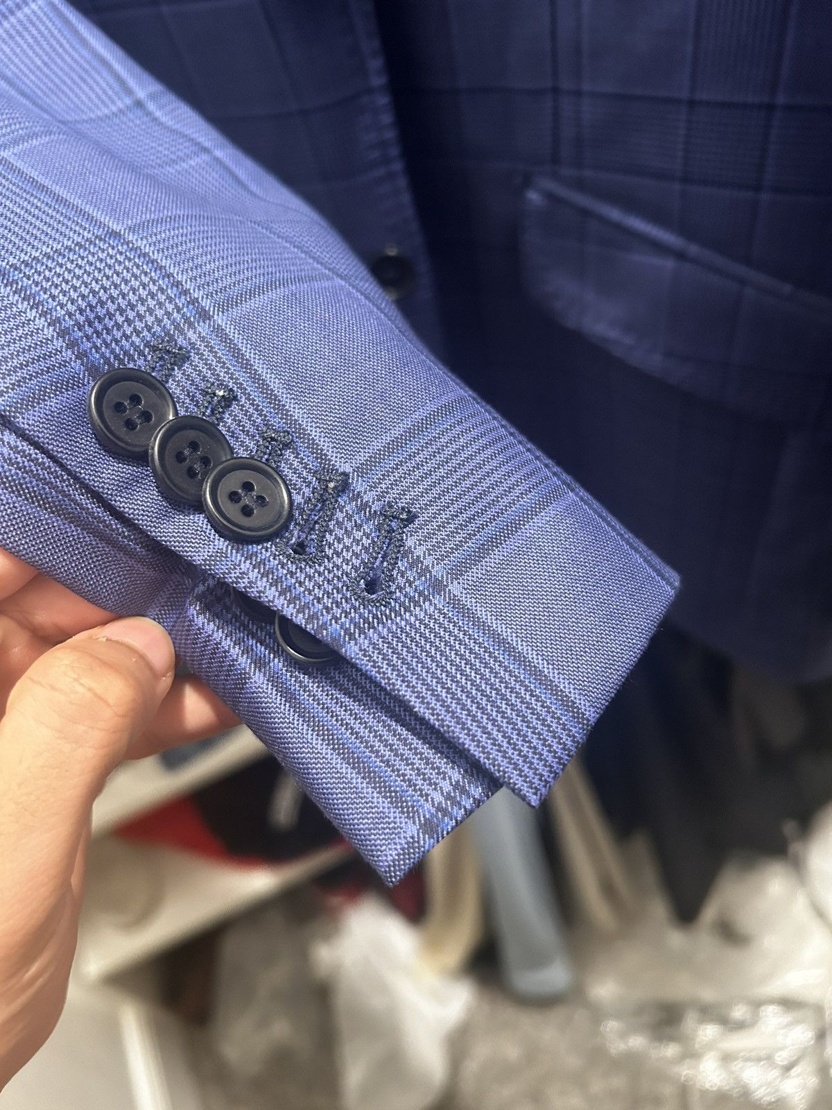 Suitsupply 1299$ Suit jacket (415$), blue suit Neo-Italy style Size 44S - 2 Thumbnail