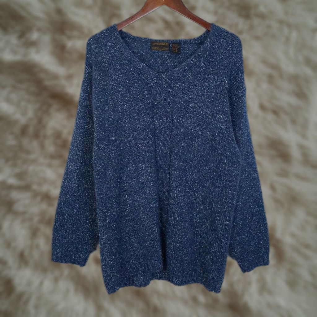 Eddie Bauer VINTAGE Eddie Bauer Wool Blend Knit Sweater V Neck Womens Medium Blue Pullover Knit Wool Blend Pullover Size M / US 6-8 / IT 42-44 - 1 Thumbnail