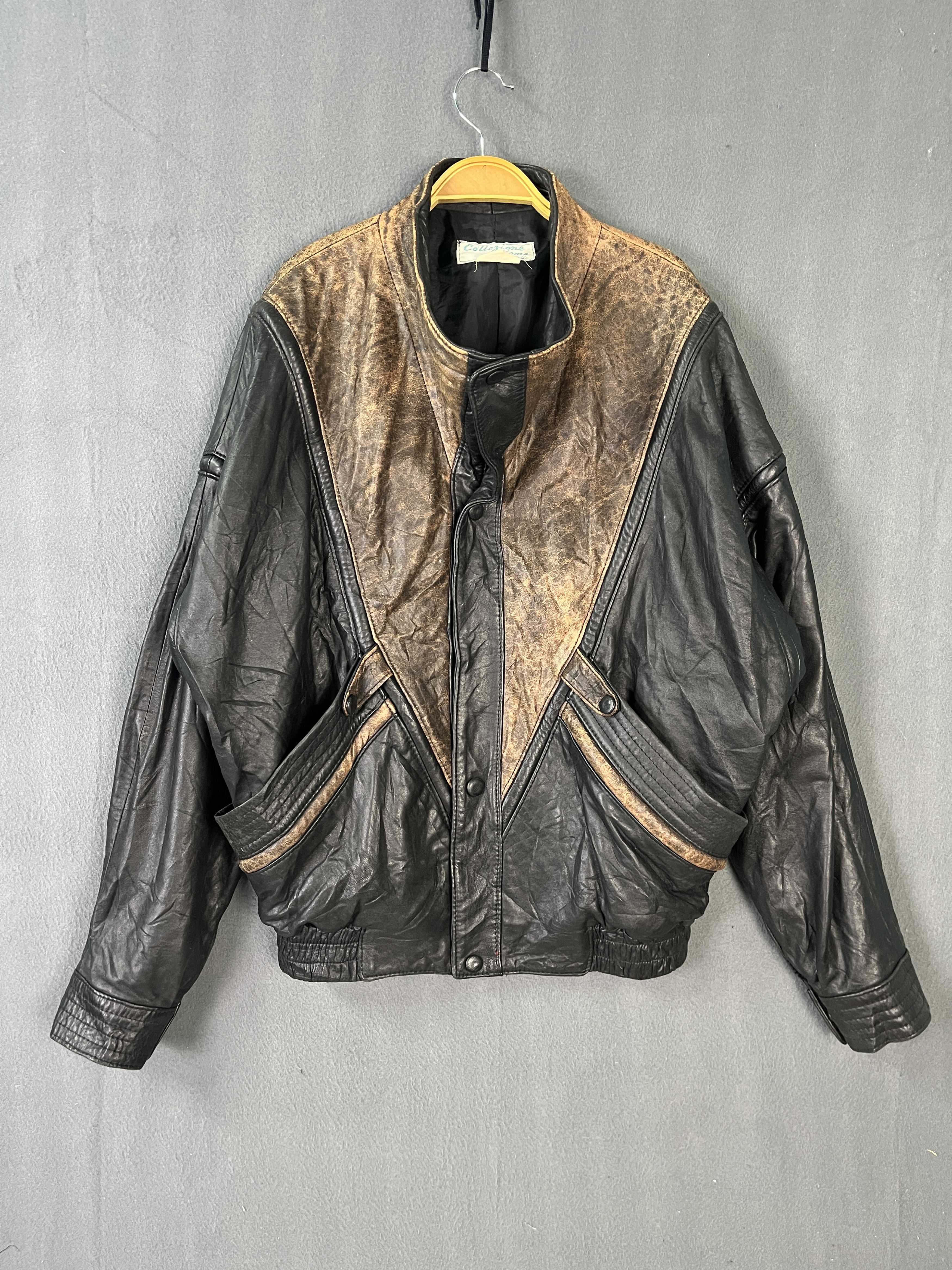 Genuine Leather Vintage Collezione Uomo Vera Pelle Leather Baggy Jacket Size US S / EU 44-46 / 1 - 1 Thumbnail