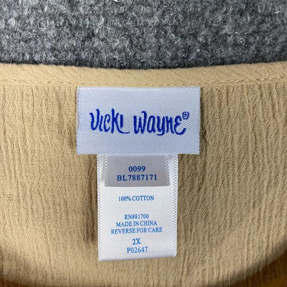 Other Vicki Wayne Tank Top Women's 2X Pullover 100% Cotton Adults Size ONE SIZE - 3 Thumbnail