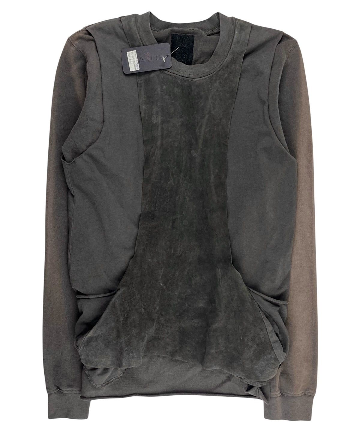 Rick Owens Rick Owens SLAB Leather Layered Longsleeve Crewneck Shirt Size US S / EU 44-46 / 1 - 1 Thumbnail