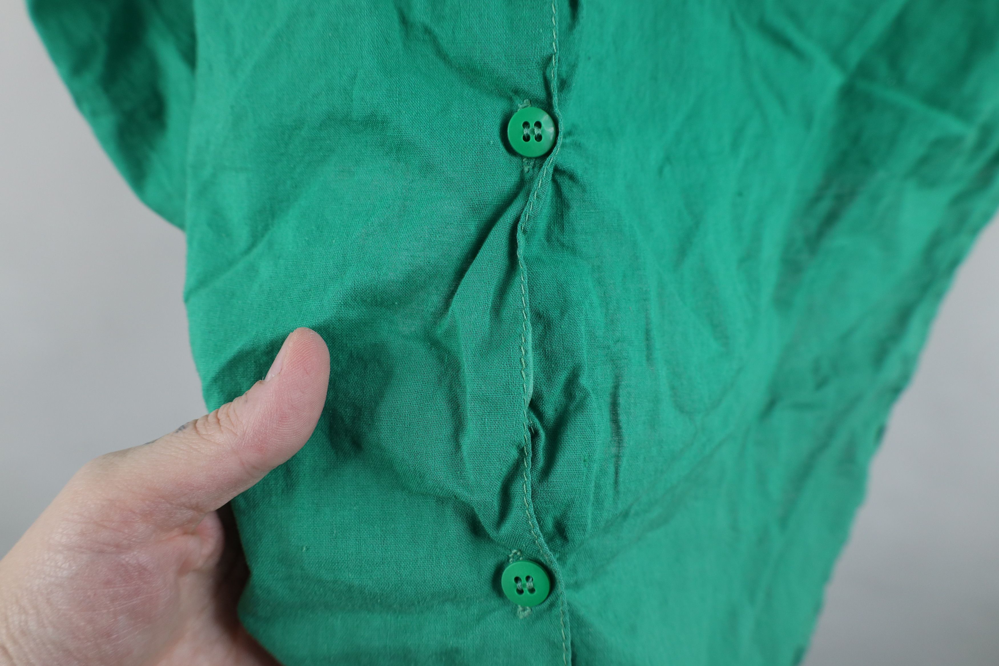 Vintage Vintage 90s Streetwear Baggy Front Back Button Shirt Green Size L / US 10 / IT 46 - 9 Thumbnail