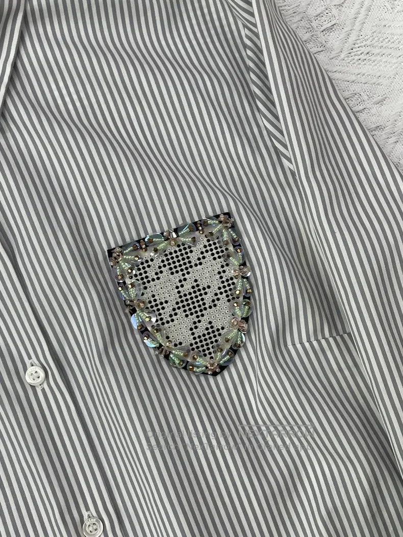 Dior Dior Studded shield striped shirt Size XS / US 0-2 / IT 36-38 - 2 Thumbnail