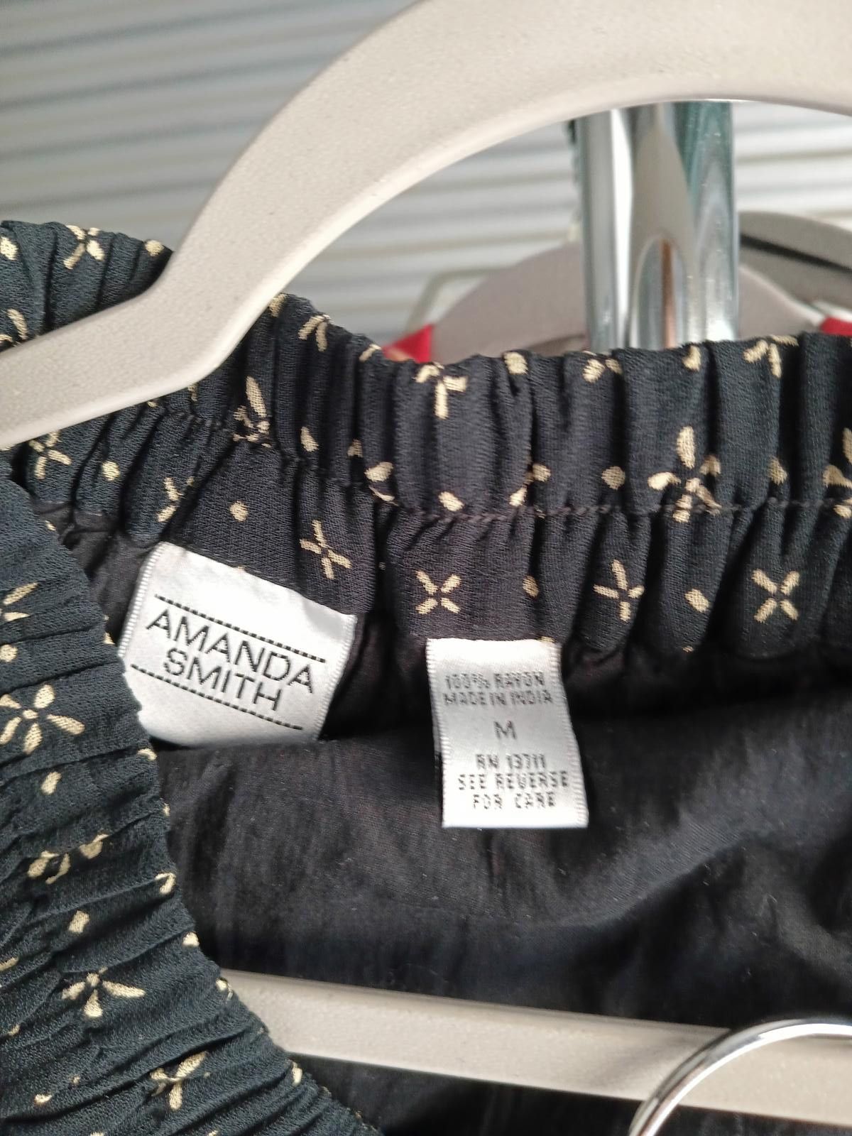 Designer Amanda Smith Women's Black & Cream Printed Maxi Dress Set Size S / US 4 / IT 40 - 4 Thumbnail