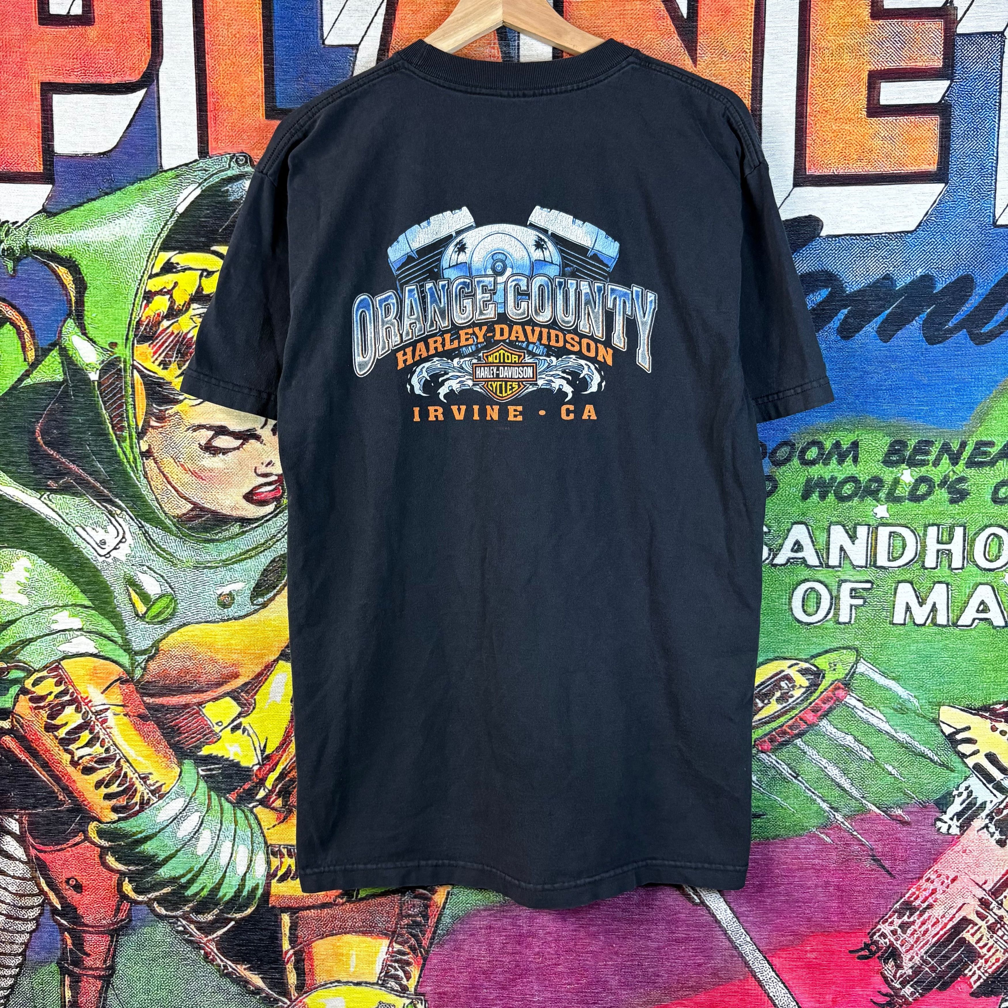 Vintage Y2K 2004 Harley Davidson Orange County, Irvine, CA Tee Size US L / EU 52-54 / 3 - 3 Thumbnail