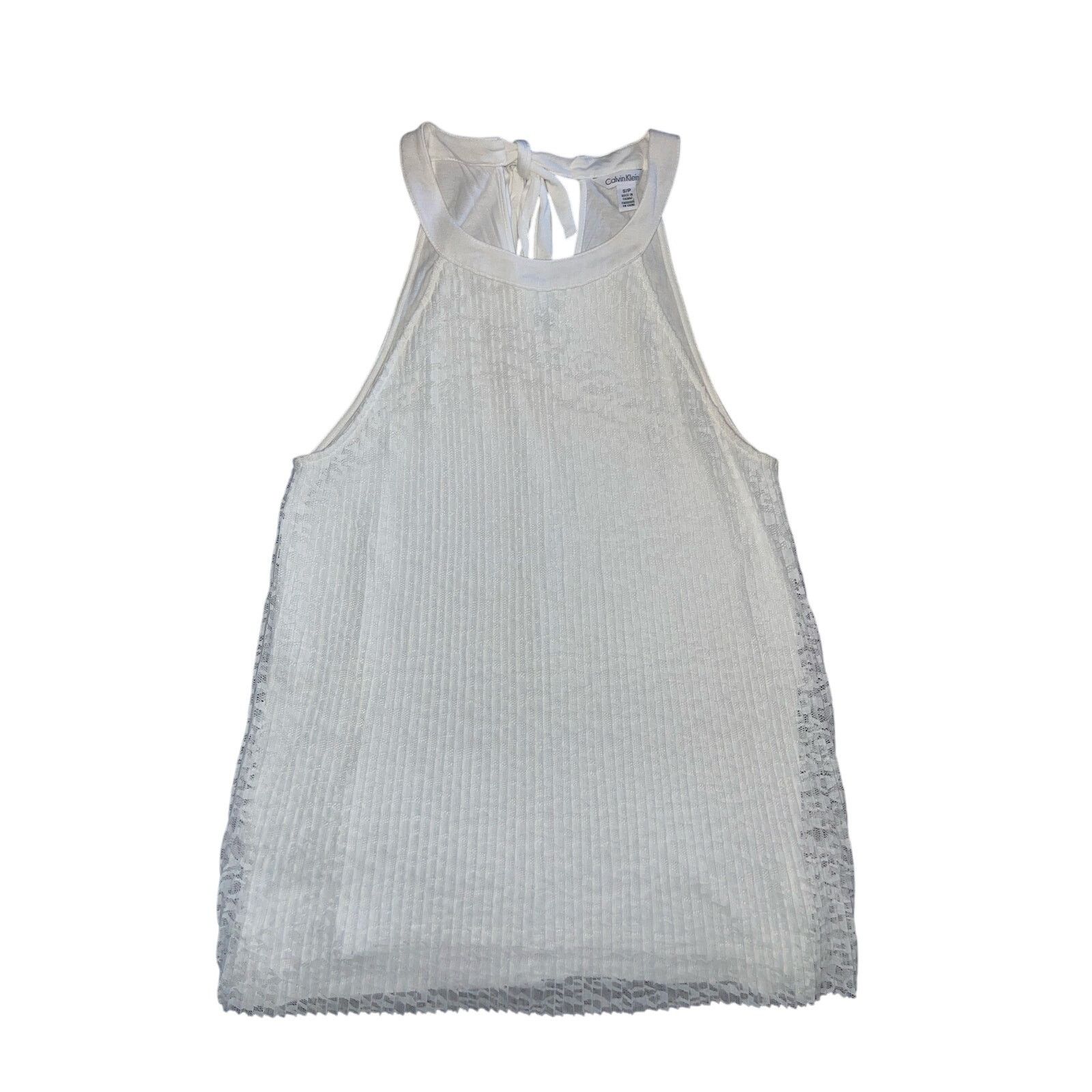 Calvin Klein Calvin Klein Lace Sleeveless High Neck halter top Small Boho Size S / US 4 / IT 40 - 1 Thumbnail
