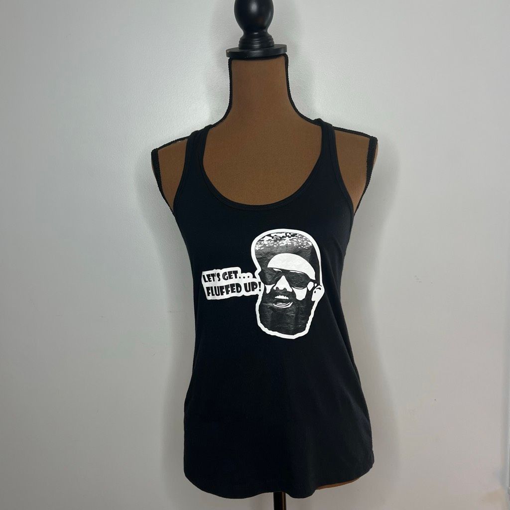 Next Level Apparel Next Level “Let’s Get fluffed Up!” Bearded Man Screenprint Racerback Tank, Small Size S / US 4 / IT 40 - 7 Thumbnail