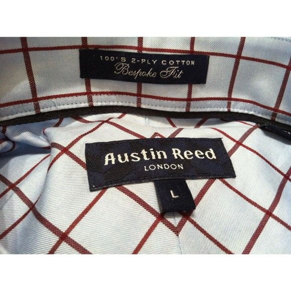 Austin Reed AUSTIN REED MENS NEW BLUE 100%COTTON DRESS SHIRT SIZE: L Size US L / EU 52-54 / 3 - 3 Thumbnail