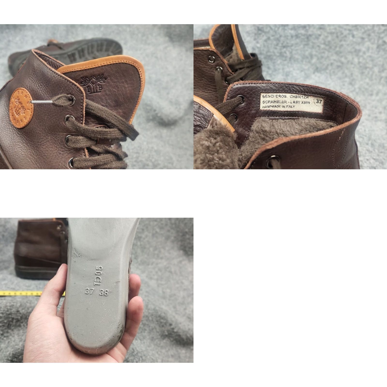 Vintage Benci Brothers scrambler Fur-lined brown Italian leather boots Sneakers - Boots - 8 - Brown - Fur - Leather - Italy - Vintage No - Women - Sneakers Size US 8 / IT 38 - 11 Thumbnail