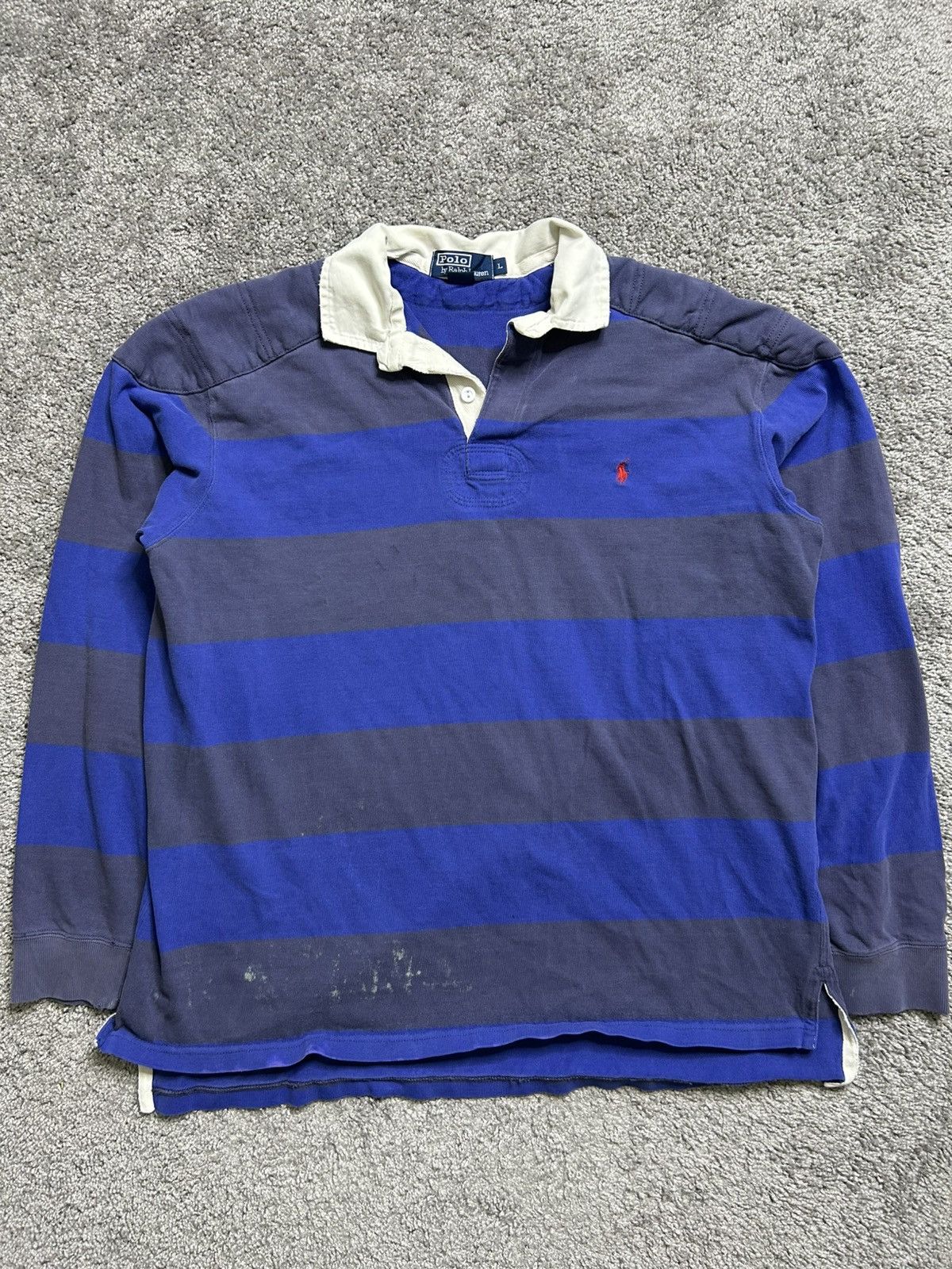 Polo Ralph Lauren Vintage 80s Polo Ralph Lauren Rugby Long Sleeve Striped Size US L / EU 52-54 / 3 - 1 Thumbnail