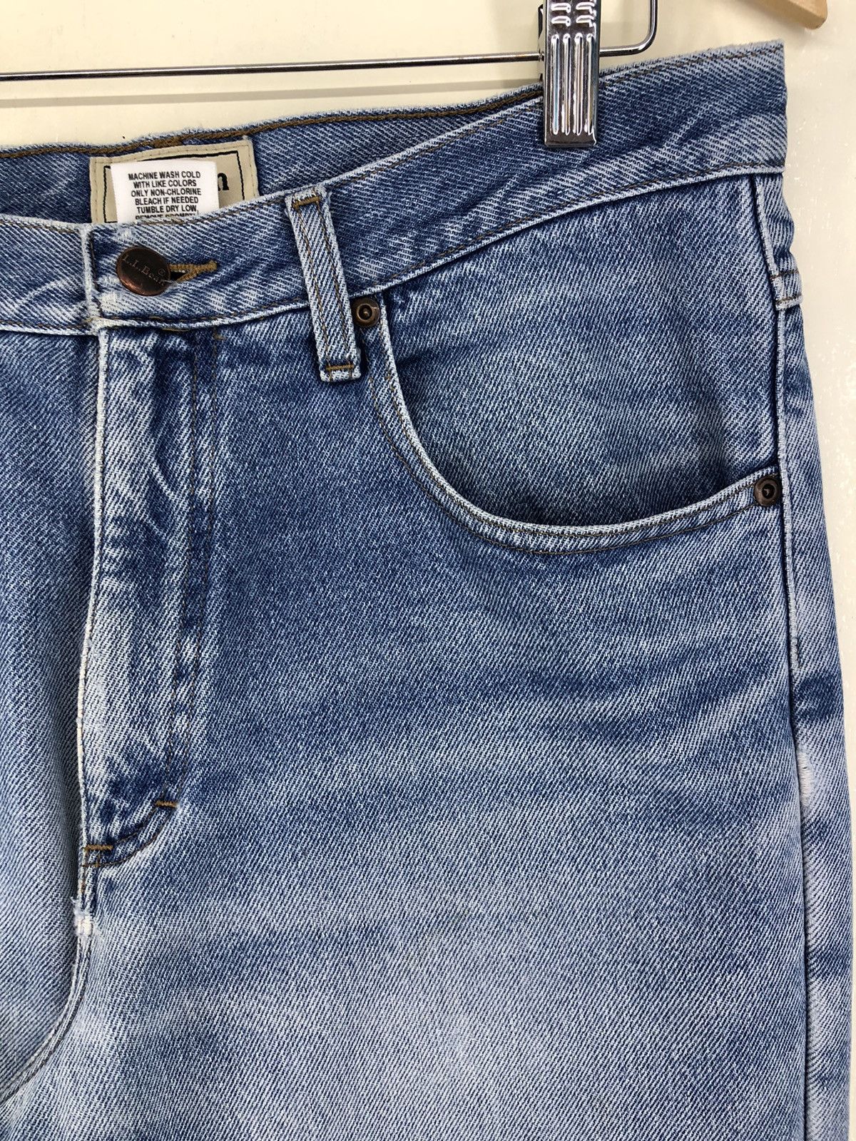 L.L. Bean Vintage L.L. Bean Lined Distressed Faded Blue Jeans Size US 31 - 6 Thumbnail