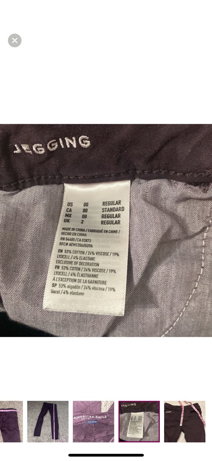 American Eagle Outfitters American eagle outfitters maroon jeggings size 00 Size 24" / US 00 / IT 34 - 6 Thumbnail