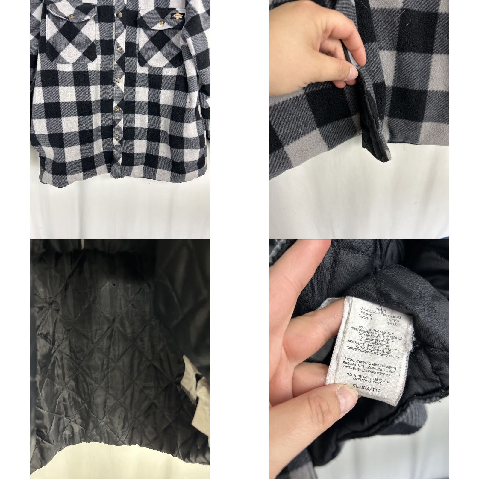 Dickies Dickies Mens XL Plaid Shacket Polyester Shell Insulated Lining Jacket Black Gray Mens XL Size US XL / EU 56 / 4 - 8 Thumbnail