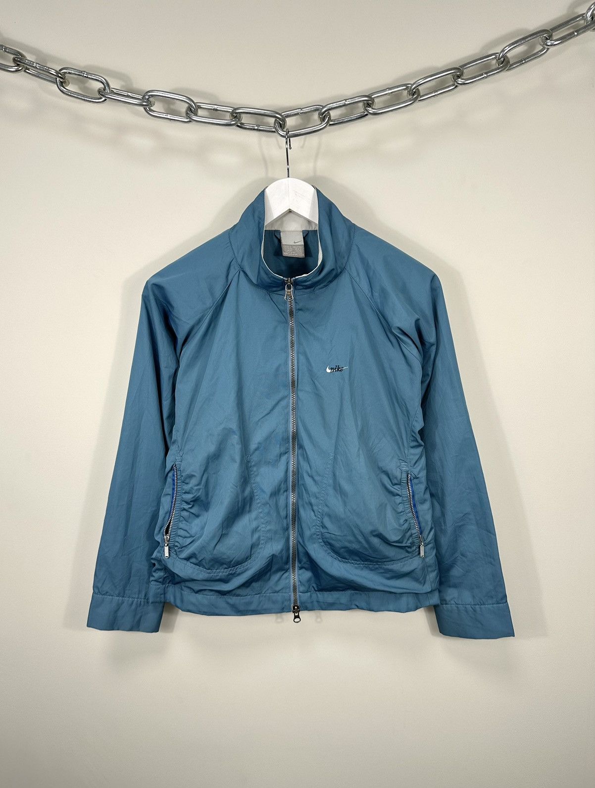 Nike Vintage Nike Drill Swoosh Baggy Nylon Y2K Track Top Jacket Size S / US 4 / IT 40 - 1 Thumbnail