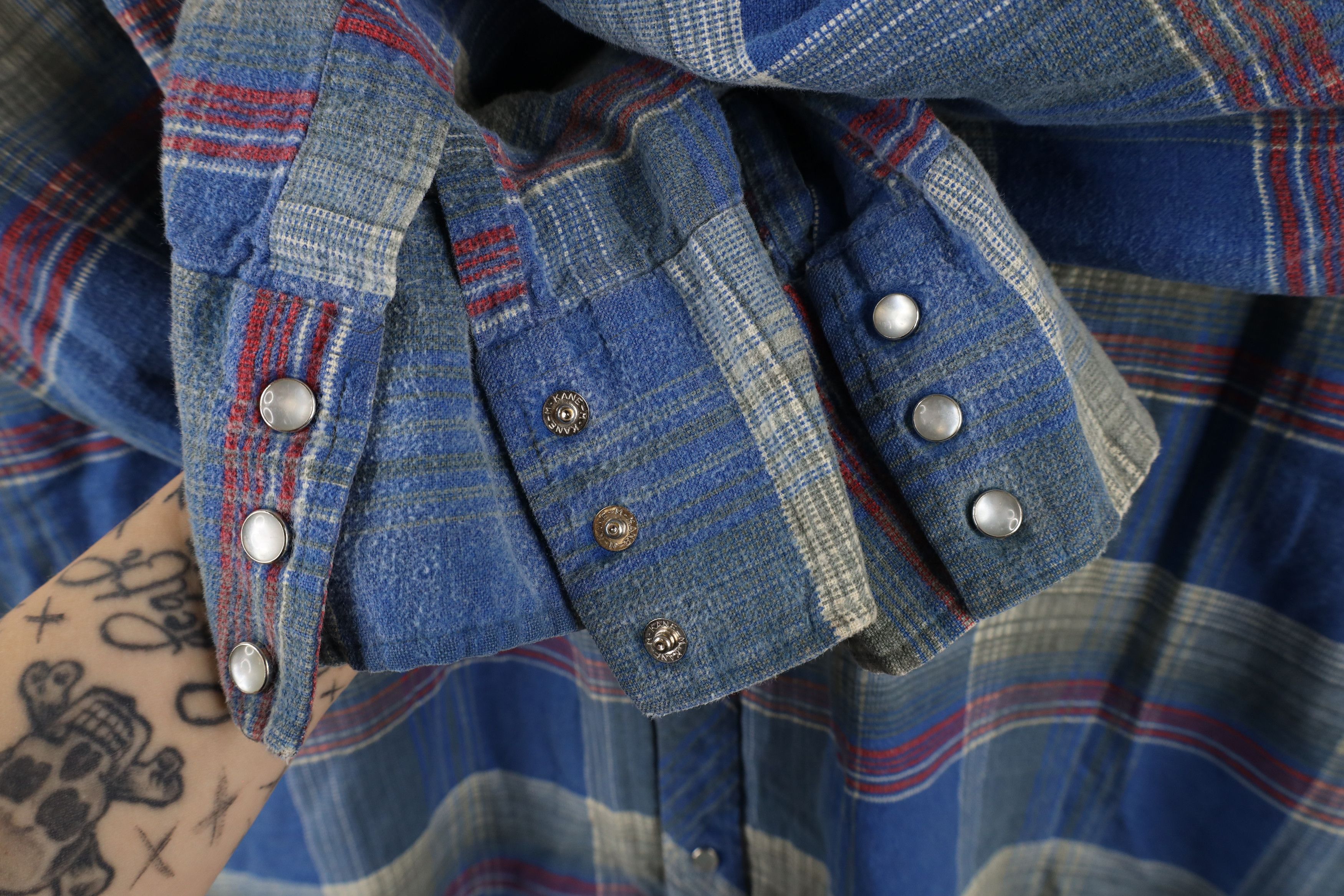 Vintage Vintage 70s Streetwear Western Flannel Snap Button Shirt Size US L / EU 52-54 / 3 - 5 Thumbnail