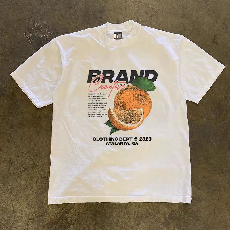 Japanese Brand × Vintage White washed retro orange print t-shirt Size US M / EU 48-50 / 2 - 1 Thumbnail