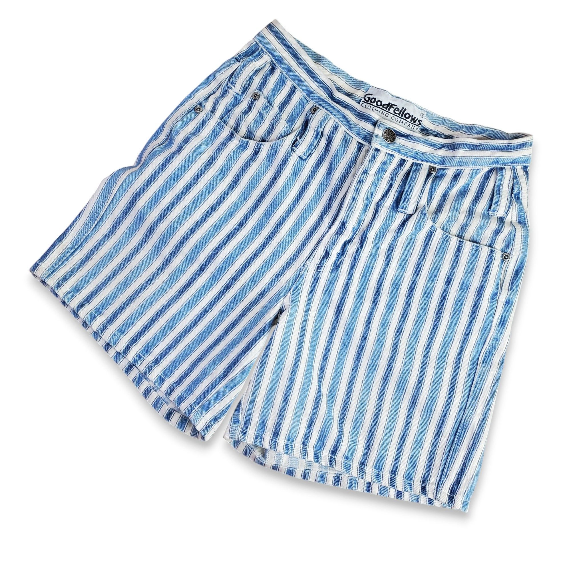 Other Goodfellows Size 7/8 Shorts Vintage 90s Denim Stripe 100% Size 30" / US 8 / IT 44 - 1 Thumbnail