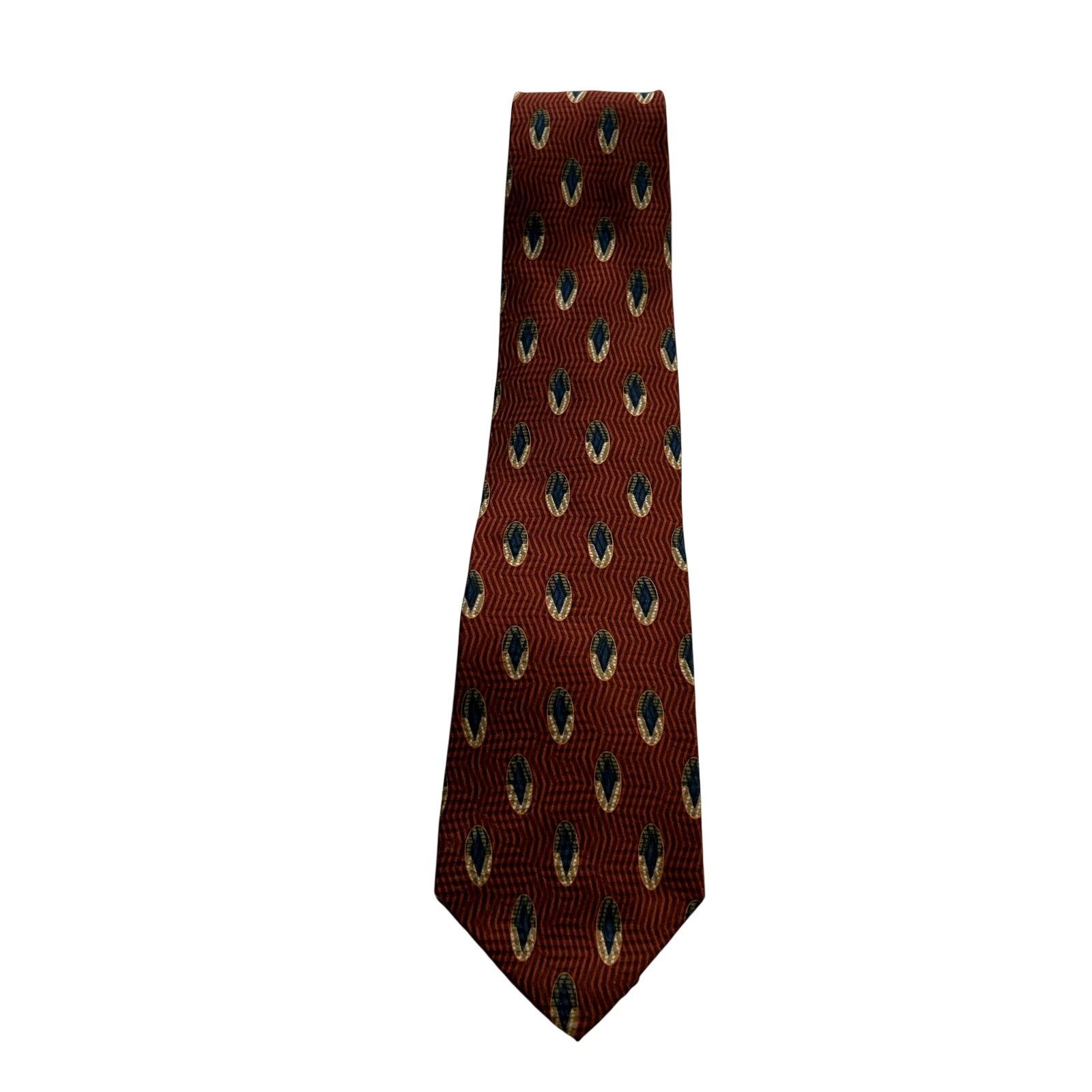 Bill Blass Bill Blass Black Teardrop and Geometric Design Silk Tie Size ONE SIZE - 2 Thumbnail