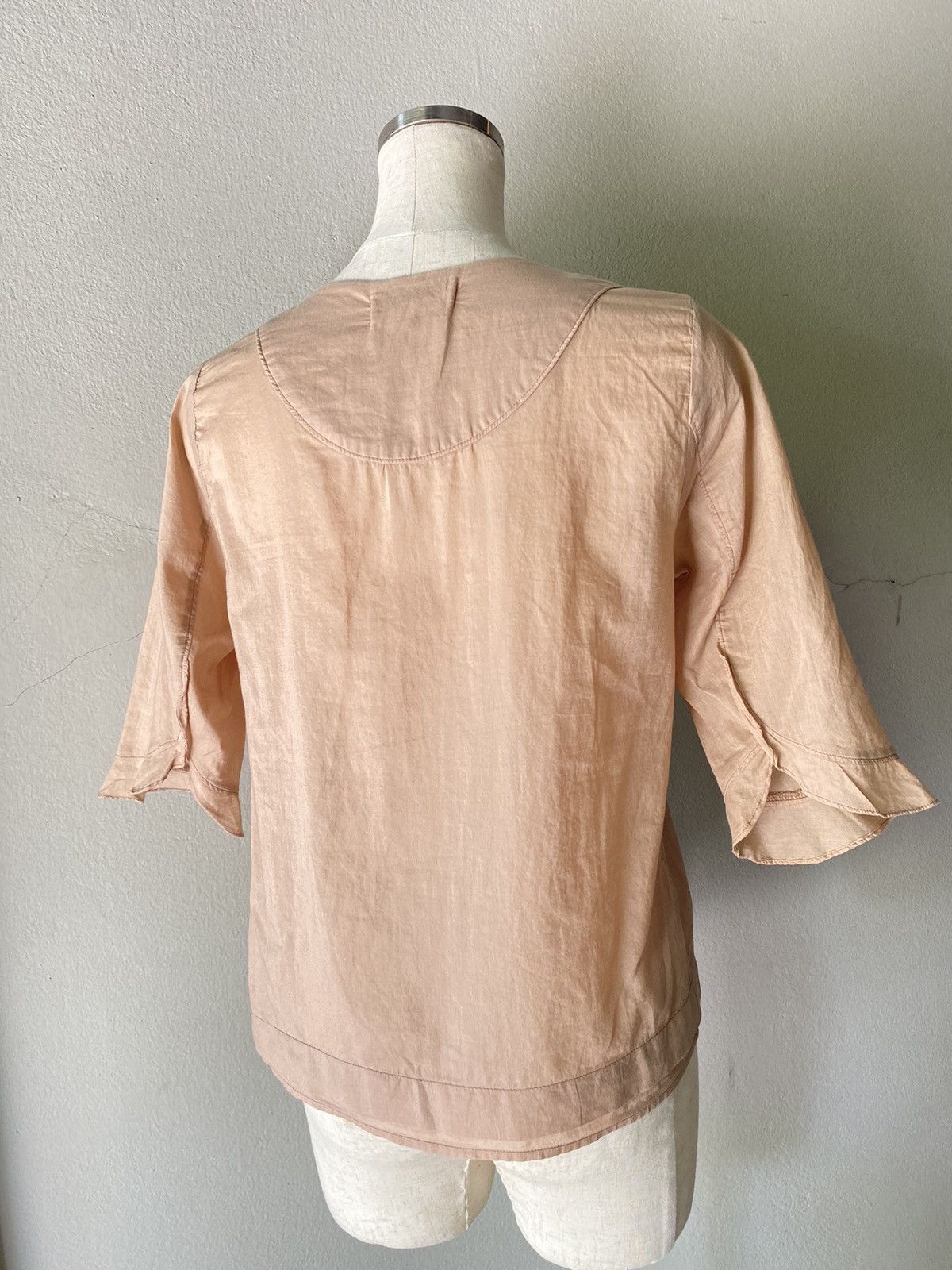 Zucca Zucca Peach Cotton Blouse Size M / US 6-8 / IT 42-44 - 15 Thumbnail