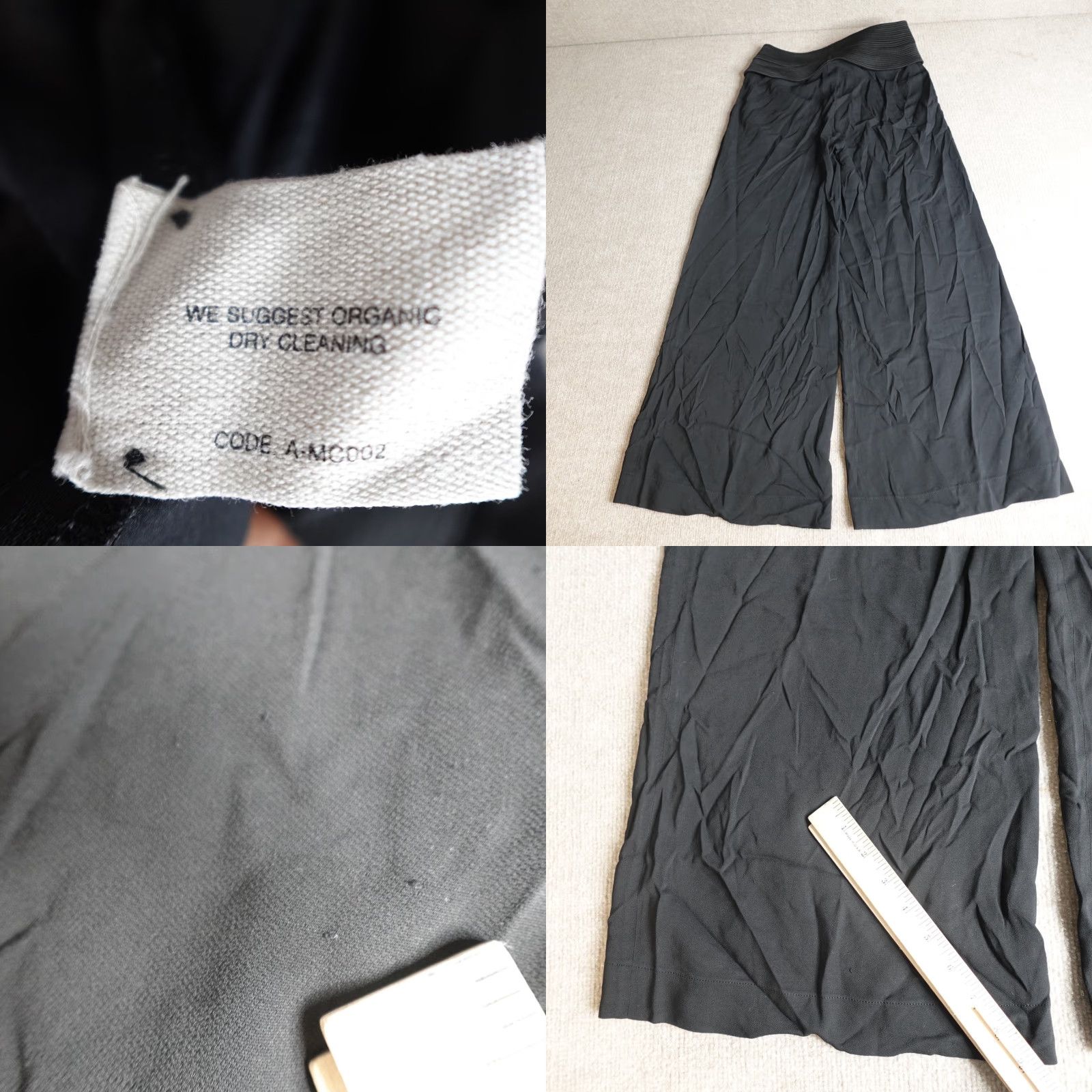 Vintage Arje Womens Pants Large Black Wide-Leg Cumberband Made in Italy Size 36" / US 14 / IT 50 - 9 Thumbnail